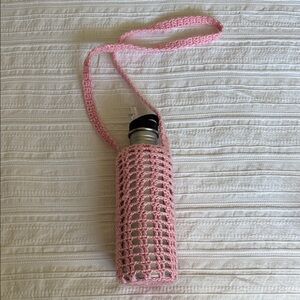 Pink Crochet Water Bottle Holder for 20oz-22oz size medium